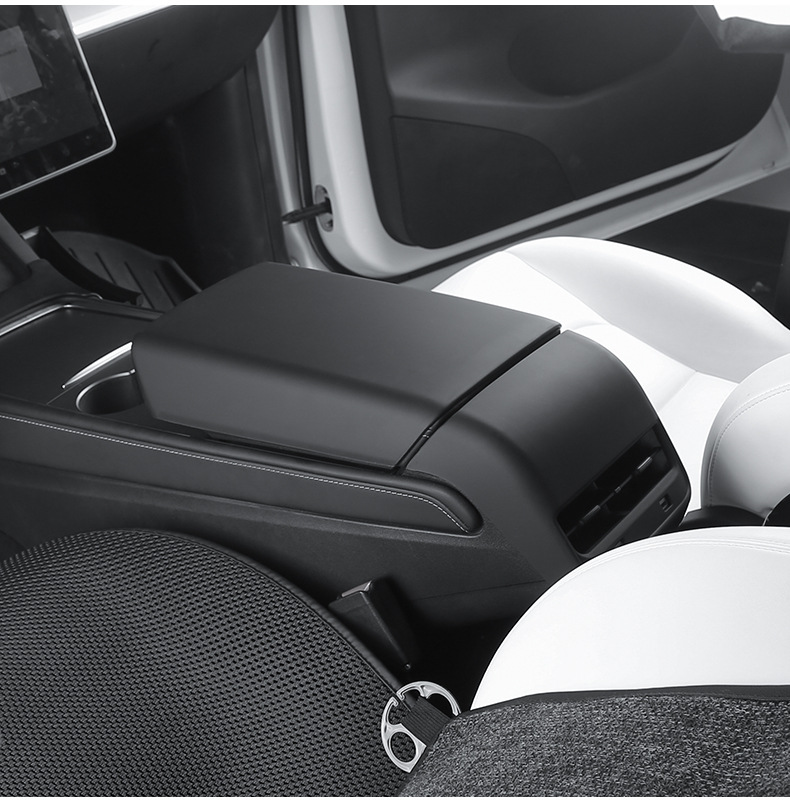 Foreign Trade Suitable for Model Y/3 Tesla Center Console Armrest Box Carbon Pattern Protective Cover Rear Exhaust Vent Wholesale