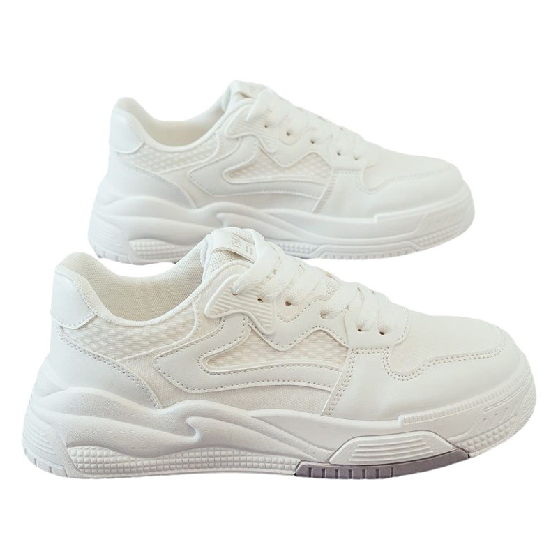 Comercio exterior al por mayor plataforma de primavera casual zapatos blancos de las mujeres al aire libre casual torpe zapatillas planas ligero deportes zapatos de la Junta