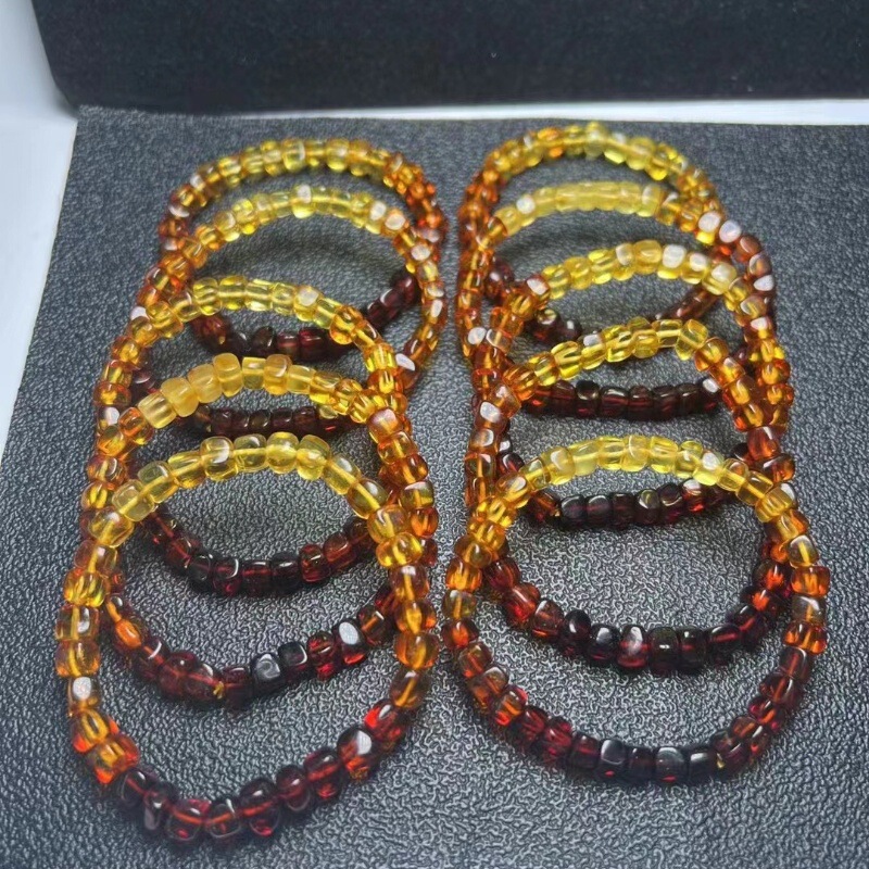 Wholesale Amber Beeswax Cube Bracelet Source Manufacturer Factory Supplies Jewelry Abacus Rainbow Gradient Beads