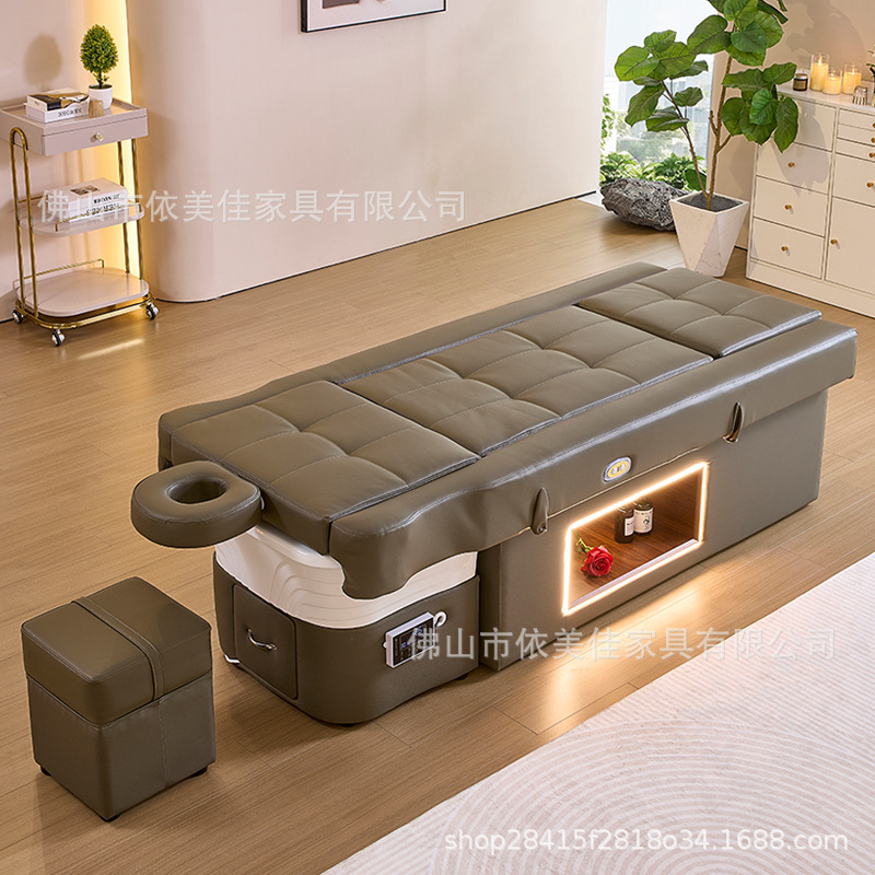 Cerámica lavabo de masaje eléctrico cama de tratamiento de cabeza elevación cama de tratamiento de pies actualización baño de pies con espacio de almacenamiento cama de lavado de pies