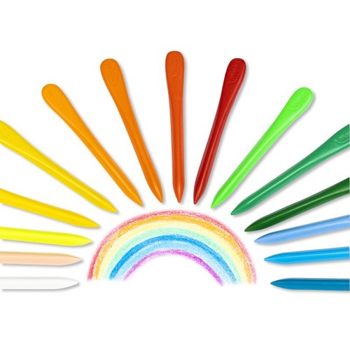 Plastic Crayons with Triangular Rod, 12 Colors, 862001, Non-Static, Student Pack, Direct Manufacturer Supply