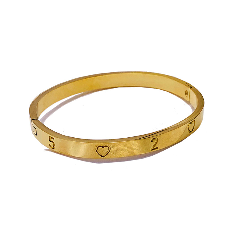 5201314 amor pulsera pareja de moda lujosa ligera no desvanecerse pulsera de anillo simple novia accesorios de acero de titanio