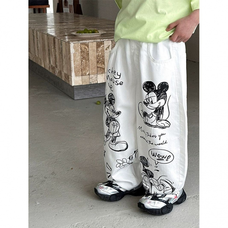 Boys' Summer Thin Pants 2025 New Children's Cartoon Graffiti Pure Cotton Long Pants Boys' Summer Loose Anti-Slip