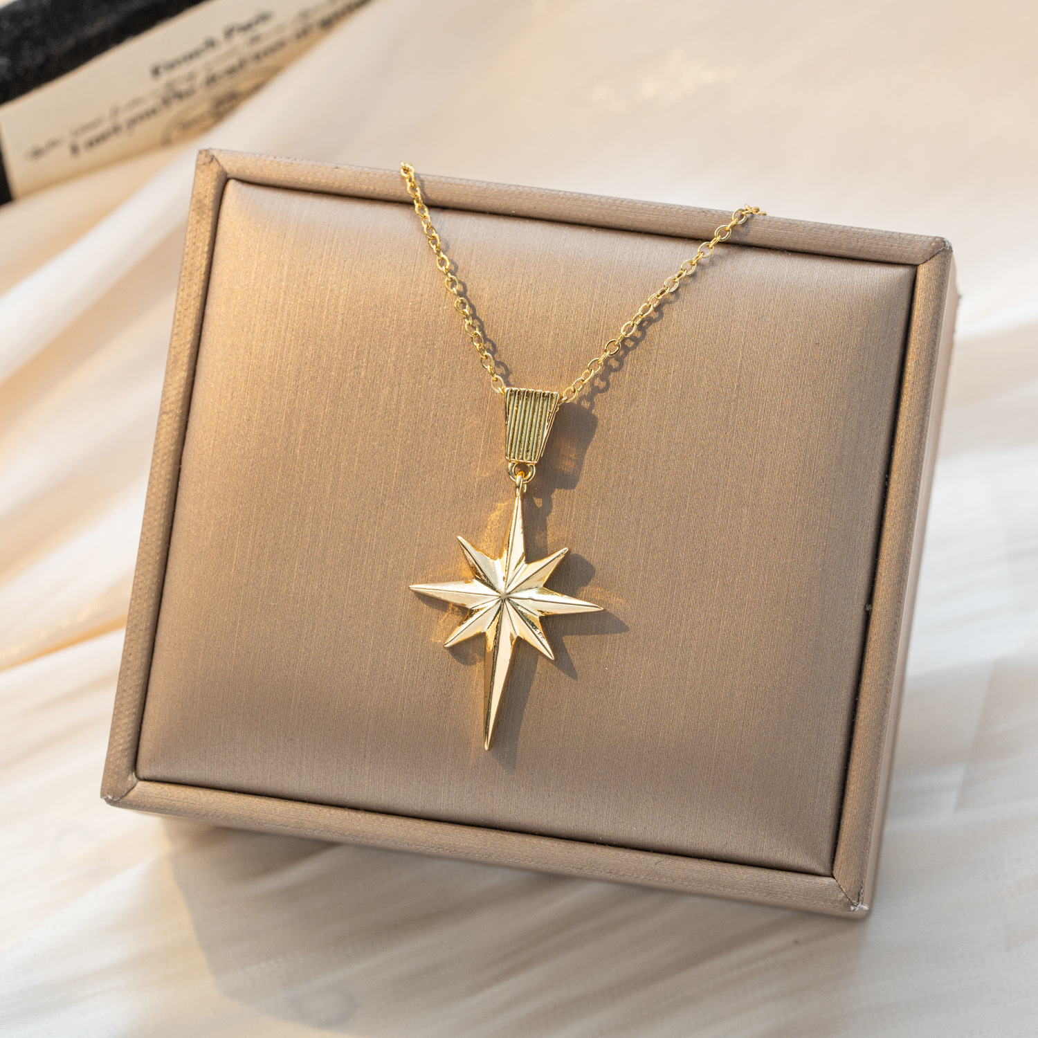 2026 New European and American Niche Polar Star Titanium Steel Necklace for Women, High-End, Elegant, Light Luxury, Fashionable Women's Clavicle Chain