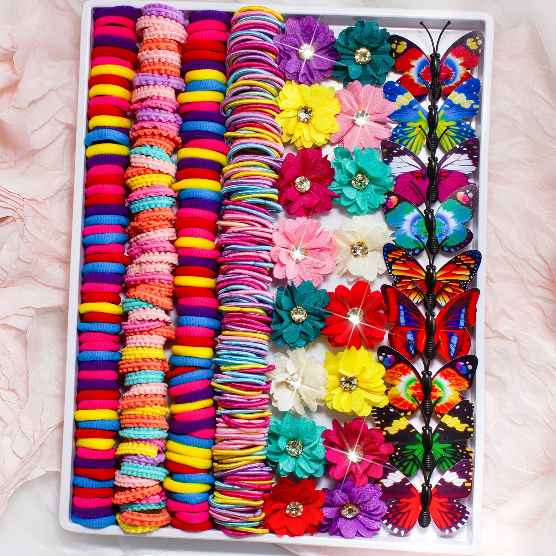 Clips para el cabello de niños, anillo para el cabello, clips para el cabello, caja de regalo, banda de correa de princesa, conjunto de peluquería, regalo diario para bebés