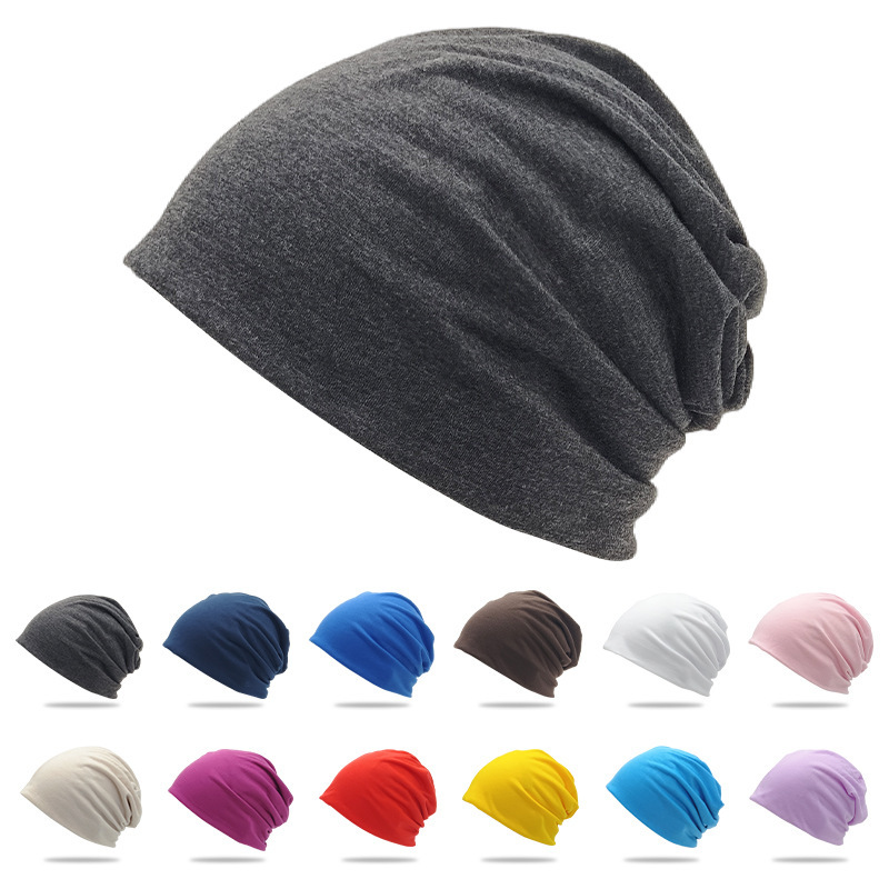 Cross-Border New Style Solid Color Slouchy Beanie, Popular Double-Layer Pullover Hat, Thin Postpartum Hat, Cold Weather Hat Wholesale