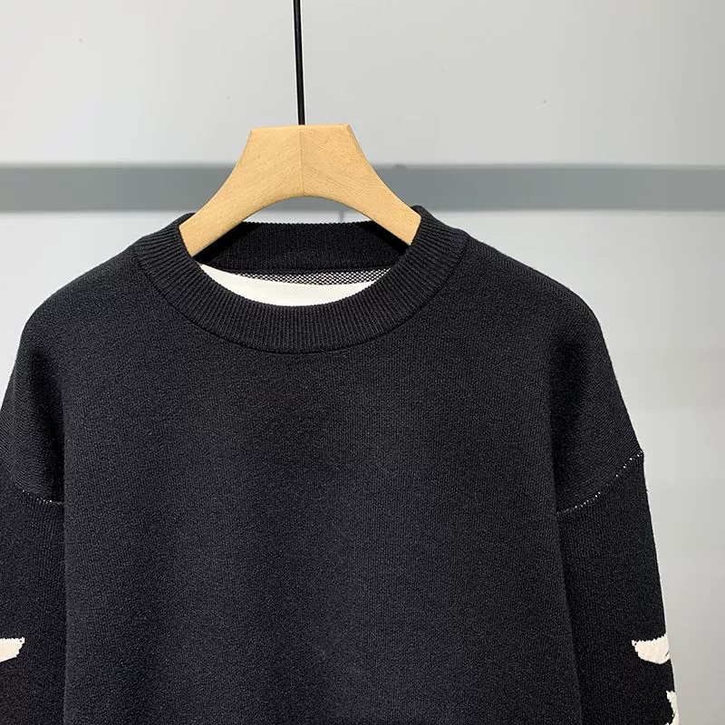 Зимняя элитная трендовая вещь вязаный свитер с принятым телосложением для отдыха, оверсайз, тренд сезона