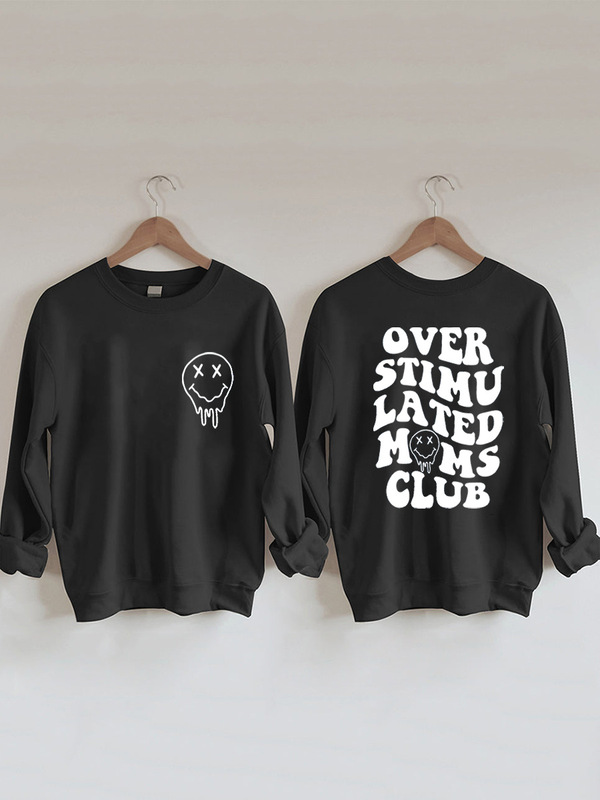 Autumn and winter New European and American cross-border foreign trade round neck OVER STIMU printed text sweater women's spot