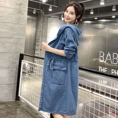 春秋装牛仔外套女中长款2025春秋新款韩版百搭宽松BF休闲百搭风衣