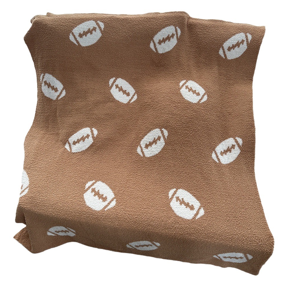 Class A Rugby Baseball Half-side Fleece Blanket Knitted Jacquard Blanket Feather Yarn Cover Blanket Flannel Cloud Blanket