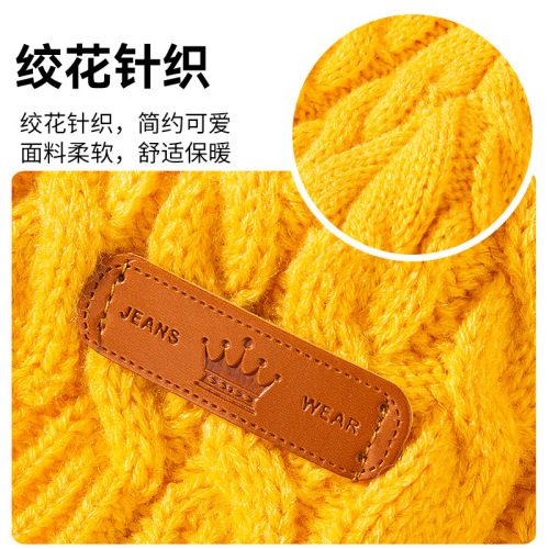 Dog Clothes Autumn/Winter Simple Cable Knit Sweater Warm Two-Paw Medium/Small Dogs Teddy Bichon Pet Clothes