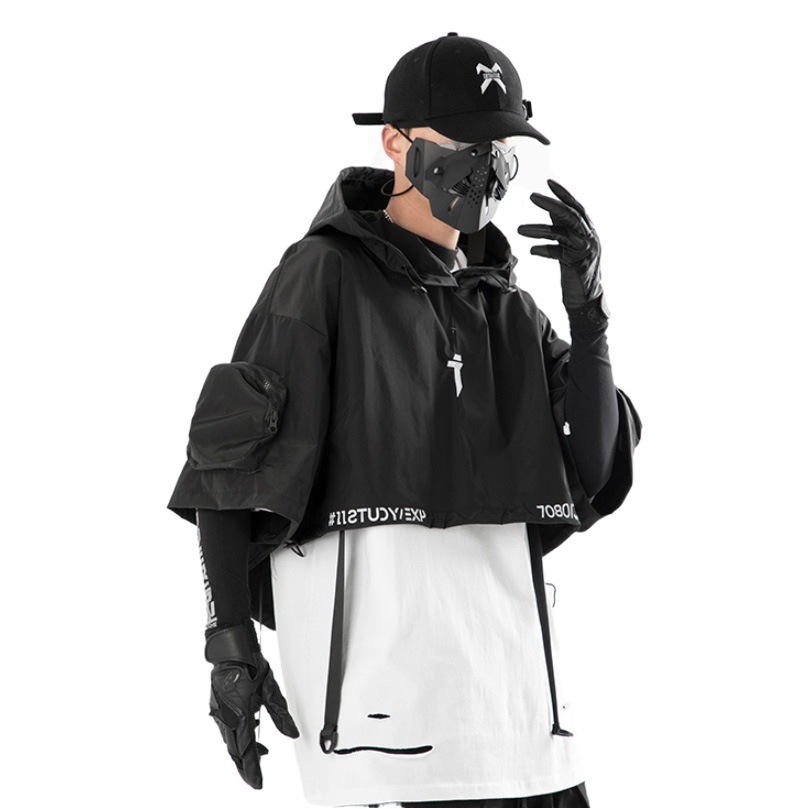 Chaqueta con Capucha de Estilo Funcional de Primavera/Verano de Jiyue Heavy Industries, Estilo Nacional, Holgada, Informal, Hip-Hop, Marca de Moda para Hombre