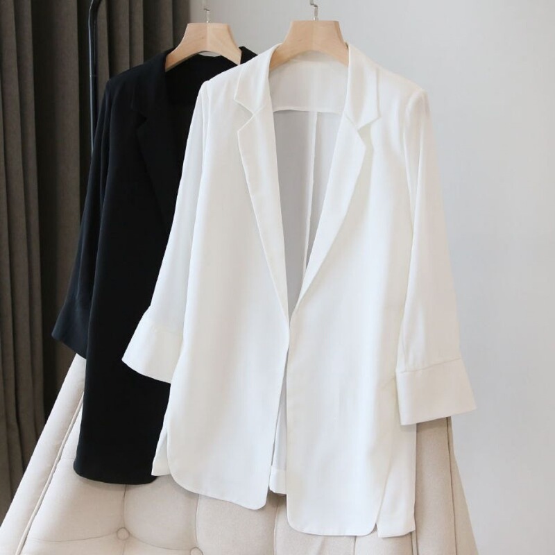 Chiffon Blazer Jacket for Women 2026 Summer New Korean Style Loose Sun Protection Clothing Versatile Long Air Conditioning Cardigan Thin