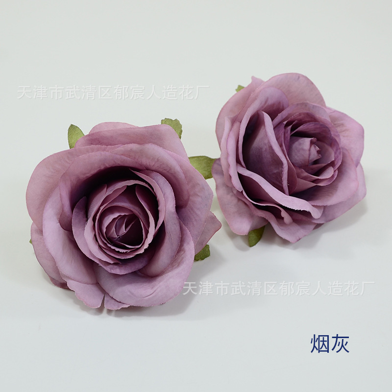 ローズ造花ハイエンドブルーフラワー結婚式の装飾偽花芯ローズヘッドローズフラワー卸売|undefined
