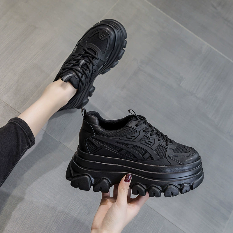 Мягкая подошва увеличивает обувь папы женский весенний и осенний бархатный ботинок