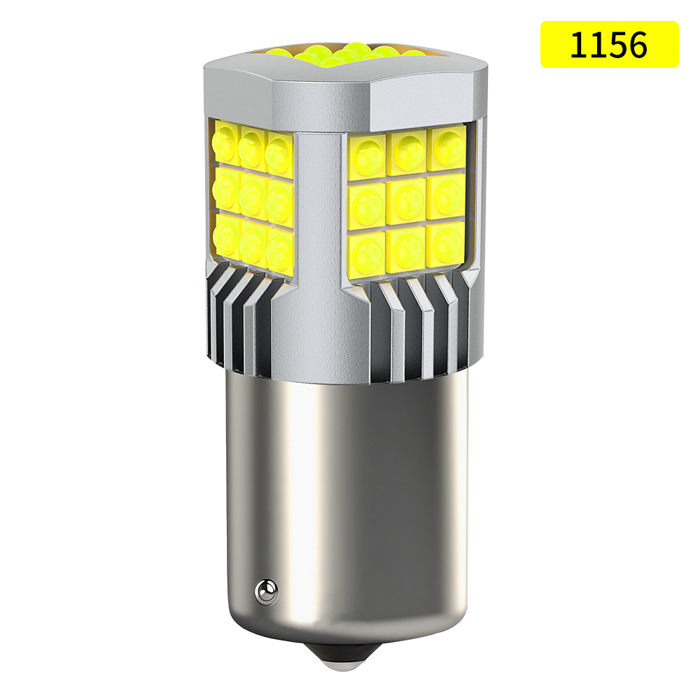 lámpara de automóvil LED de alto brillo luces de dirección luces de marcha atrás 1156-33SMD - 3030 chip convexo con lente luz de freno