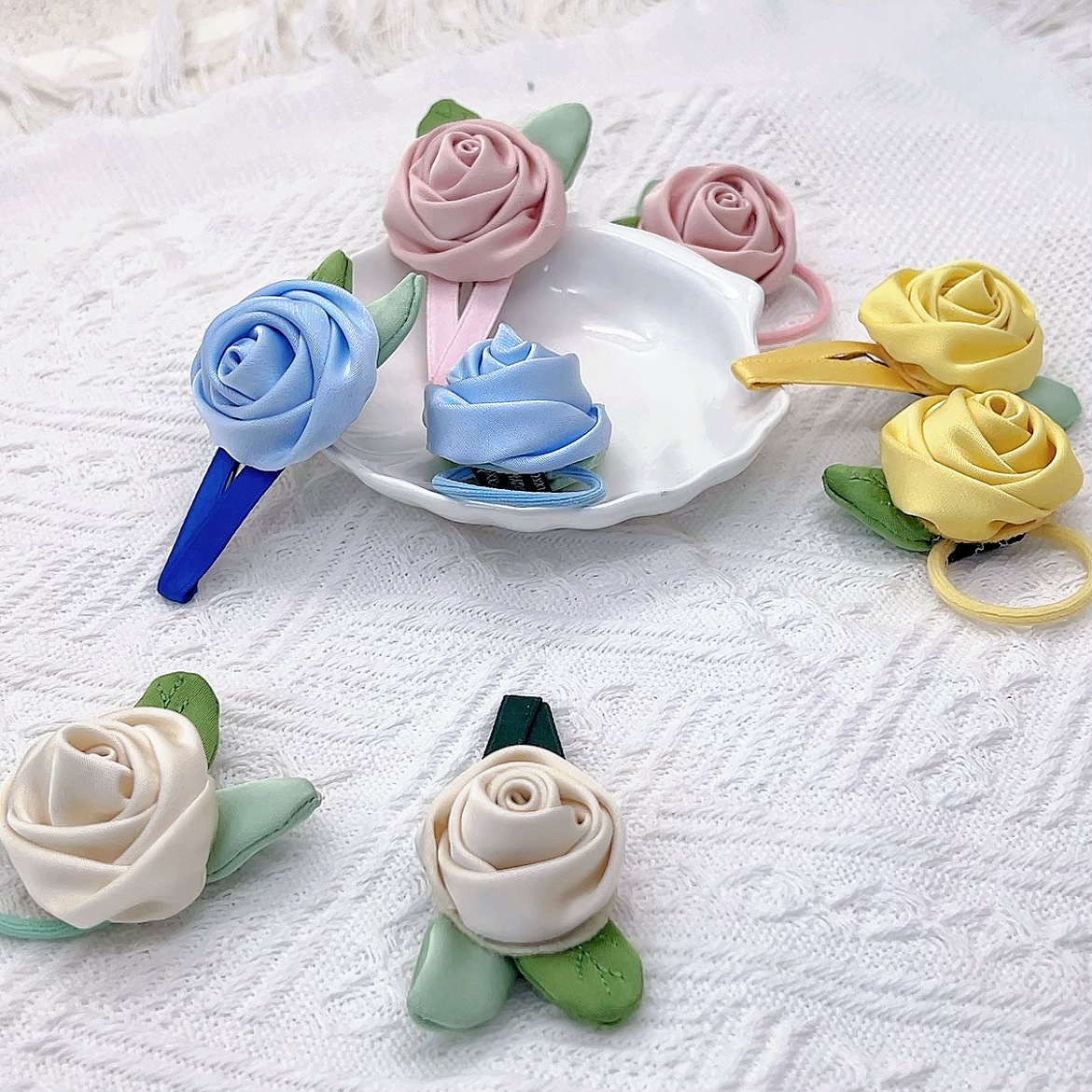 Barrettes et élastiques à cheveux rose élégants pour femme_voghion.com