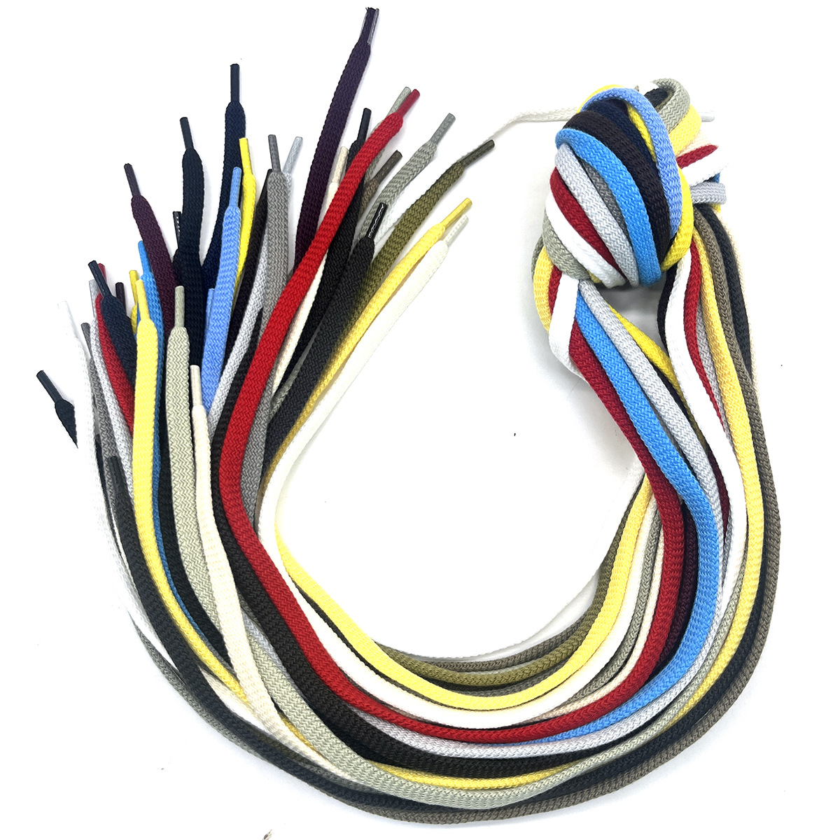 120 colores 7mm poliéster de color sólido hueco engrosado zapatos deportivos planos cordones de zapatos de algodón de color casual versátil cordones planos