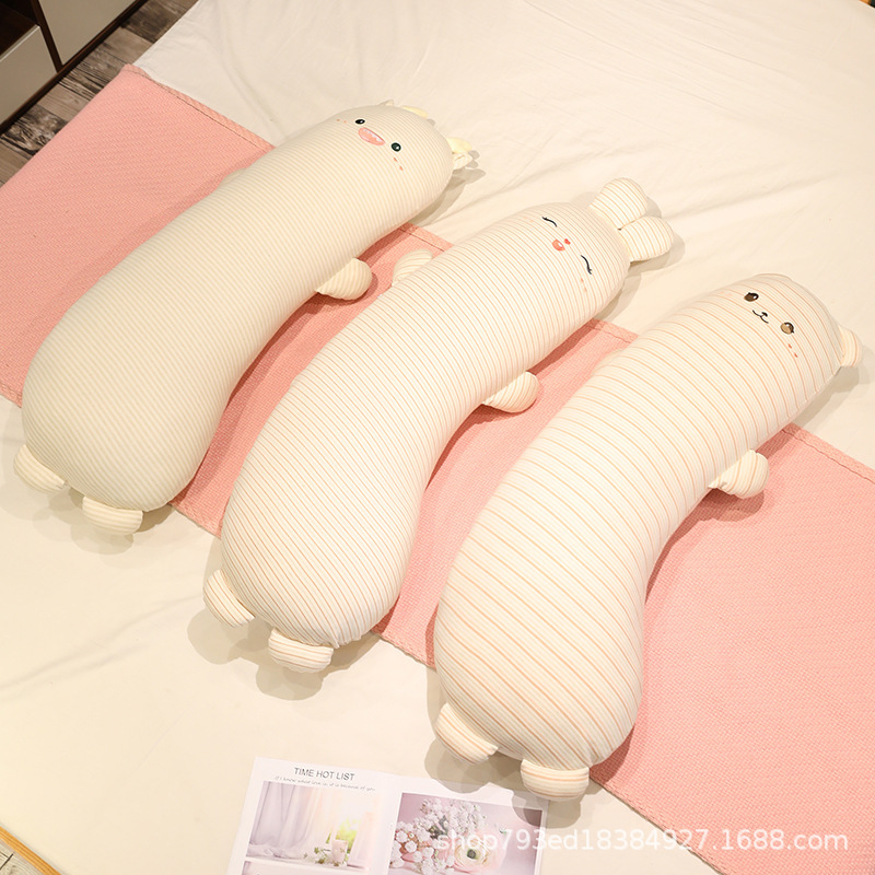 Baby Cotton Long Pillow for Girls to Sleep on the Bed with Legs Folded Side Sleeping Pillow for Bedroom Boys and Kidsren to Comfort and Sleep with
