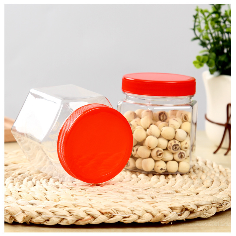 银丰广口PET食品级塑料瓶透明罐零食果干蜜饯螺口罐瓶密封防漏