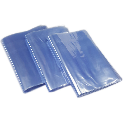 Qitai PVC heat shrinkable film bag flat mouth light blue transparent thermoplastic sealing bag multi-specification heat shrinkable bag