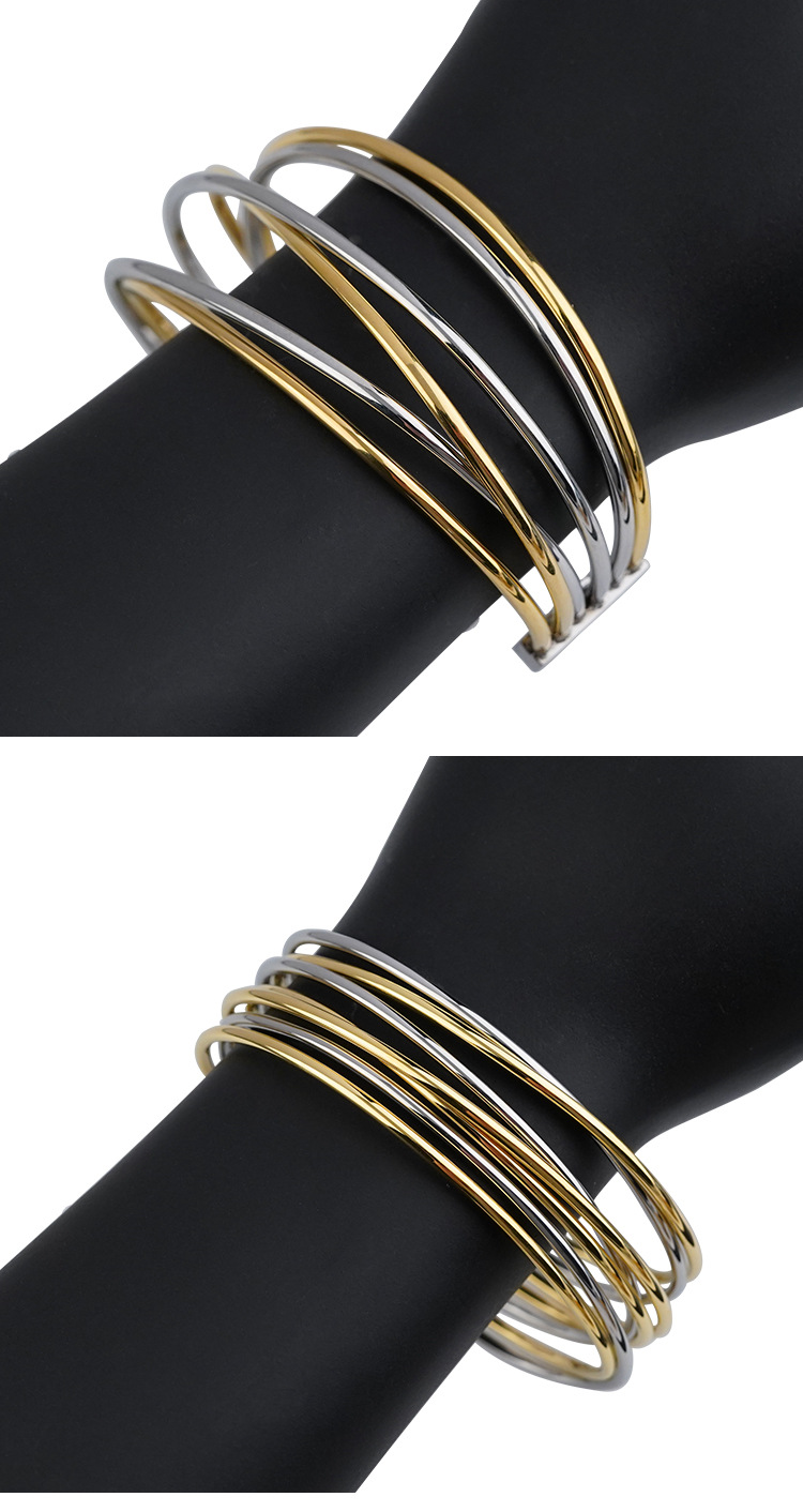 Style Simple Style Cool Forme C Acier Inoxydable Placage Bracelet display picture 2