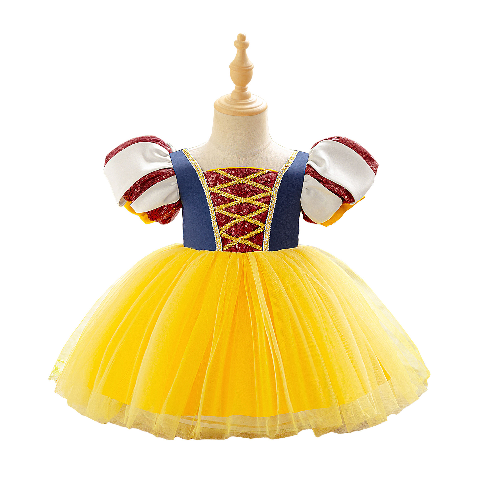 Ropa para niños transfronterizos, faldas para niñas, vestidos de princesa de nieve blanca, vestidos de princesa para niñas pequeñas y medianas, vestidos de noche de un año para bebés de estilo extranjero