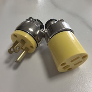 New Yellow American Standard Straight Plug Assembly Power Plug American Detachable Cable Plug Nem 6-15P