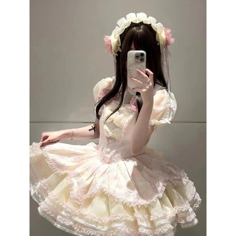 フィッシュボス正規品 ロリータ ジャスミンレイン 3色フィッシュボーンドレス【単品スカート・小物単品購入】|undefined
