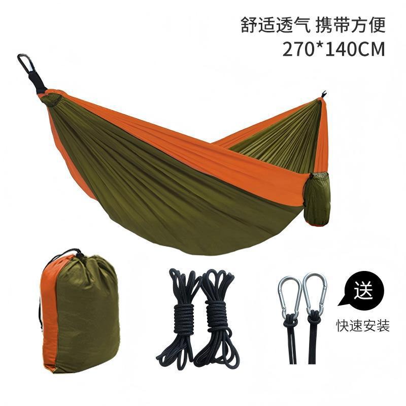 Fábrica directa hamaca de nylon paracaídas hamaca de tela de ocio columinar hamaca de campamento multicolor doble image 11