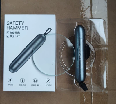 Car Window Safety Tool, Vehicle-Mounted Life-Saving Device, Emergency Escape Tool for Broken Glass in the Car, Multifunctional Car Tool for Breaking Windows in One Second (Qəza çəkici) - car-safety-hammer-grey