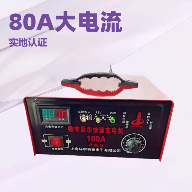 厂家批发80A纯铜线包汽车摩托车货车叉车船舶，电瓶蓄电池充电机