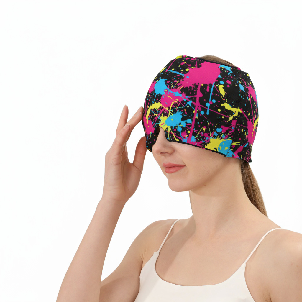 Compresa de hielo para la cabeza, especialmente diseñada para nuevos productos, compresa caliente para masaje de cabeza, máscara para ojos, compresa fría elástica para dormir, producto de venta caliente transfronterizo