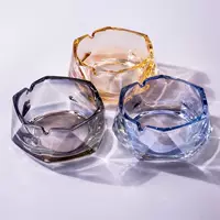 Стеклянная пепельница креативная хрустальная для гостиной, антипылевая, для офиса, элегантная, легкая роскошь, высококлассная
