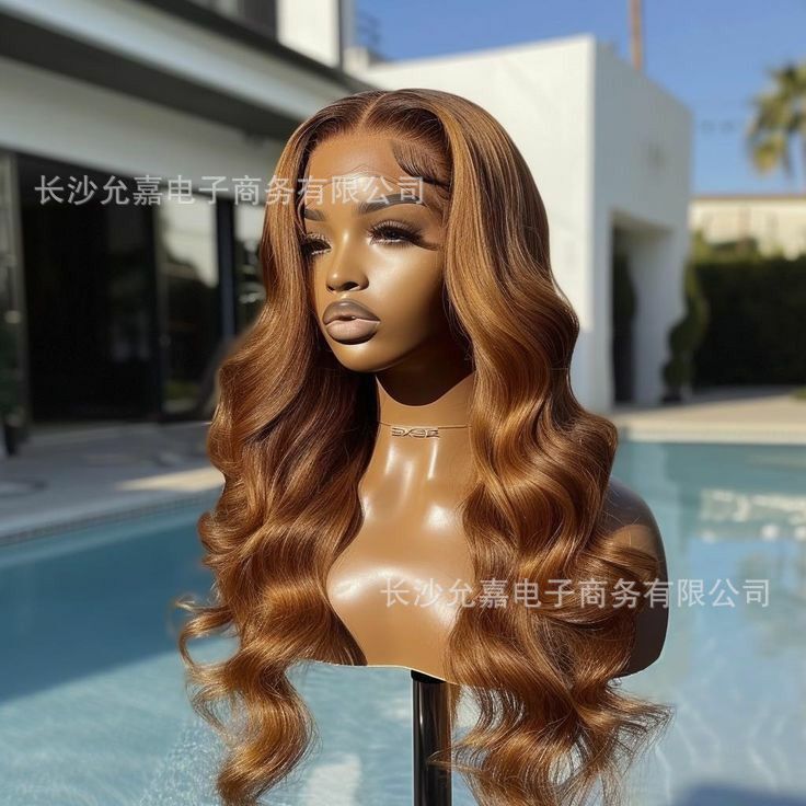 Honey Blonde body wave HD Futura synthetic fiber wig with front lace and high-definition lace