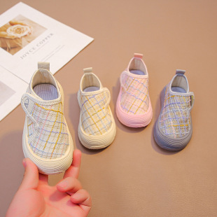 Spring and Autumn Kindergarten Indoor Shoes Girl's Canvas Shoes Soft Bottom Shoes Spring Girl's Baby Shoes Cloth Shoes Children's Shoes