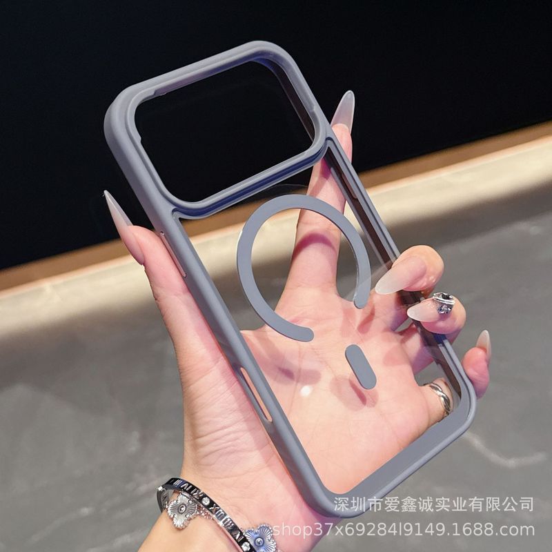 新款酷盾高级感极简纯色磁吸适用iPhone17苹果15ProMax/16手机壳.|undefined