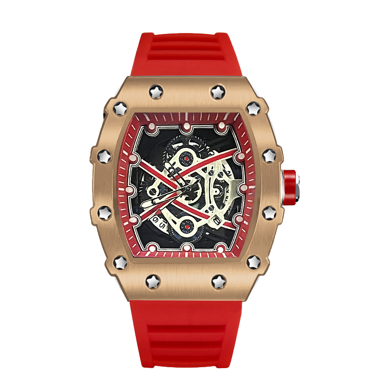 ZIDO Brand Casual Fashion Dominant Fully Automatic Quartz Hollow Luminous Waterproof Black Warrior 1707 Men's Watch_voghion.com