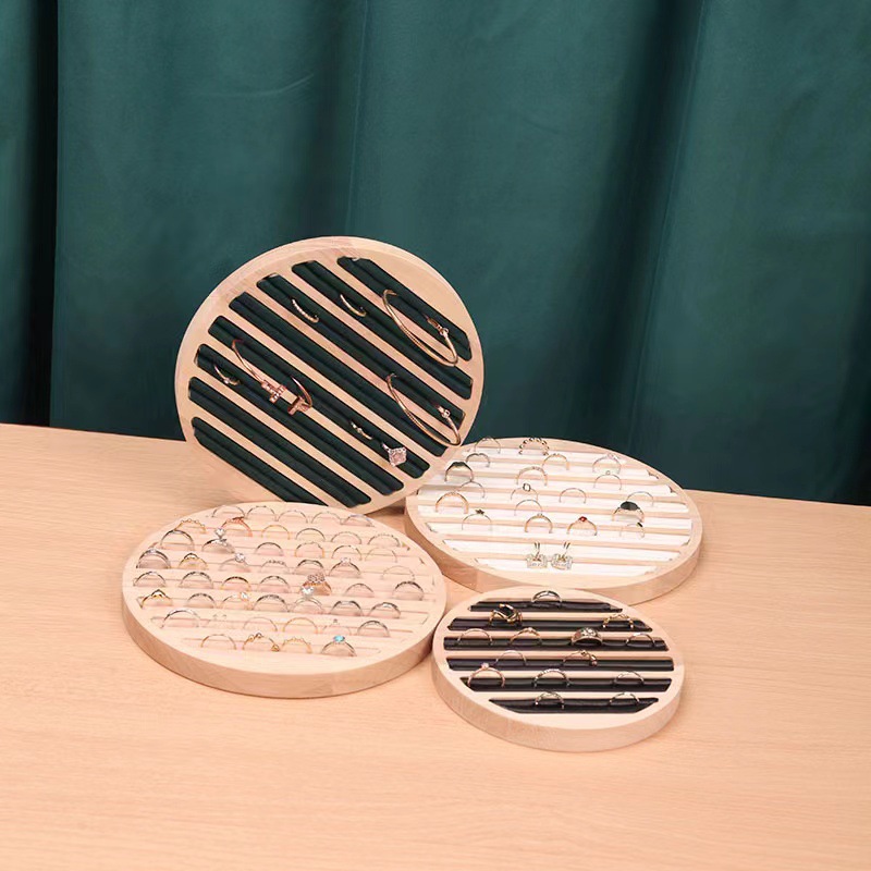 天然竹木耳釘戒指托盤展示盤 戒指耳環耳釘架 飾品陳列展示道具