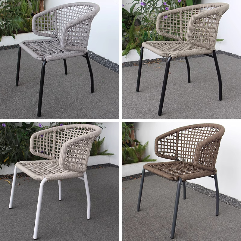 Sillas al aire libre nórdicas patio al aire libre villa silla de jardín silla de relajación silla de comedor de aluminio de caña