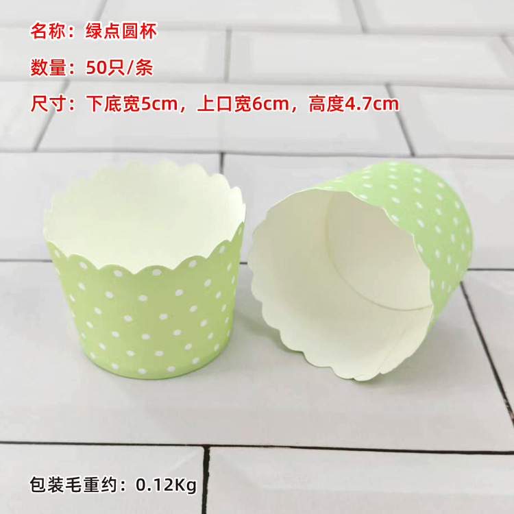 Beihaidao muffin cake taza de papel pequeño tamaño redondo recubierto envase de envasado de alimentos horno resistente a altas temperaturas de papel de hornear
