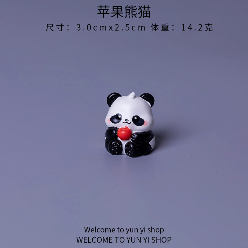 マイクロランドスケープガーデニング DIY クリエイティブかわいいラウンドかわいいレッサーパンダ人形装飾車のデスクトップ装飾品|undefined