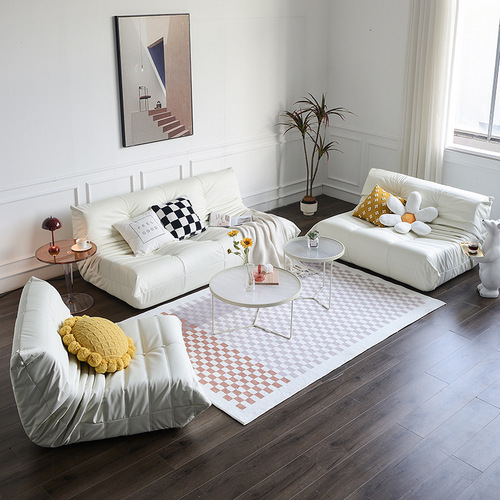Caterpillar sofa, balcony lounging, living room, Nordic style, popular double and triple tatami, lazy sofa, decorative fabric