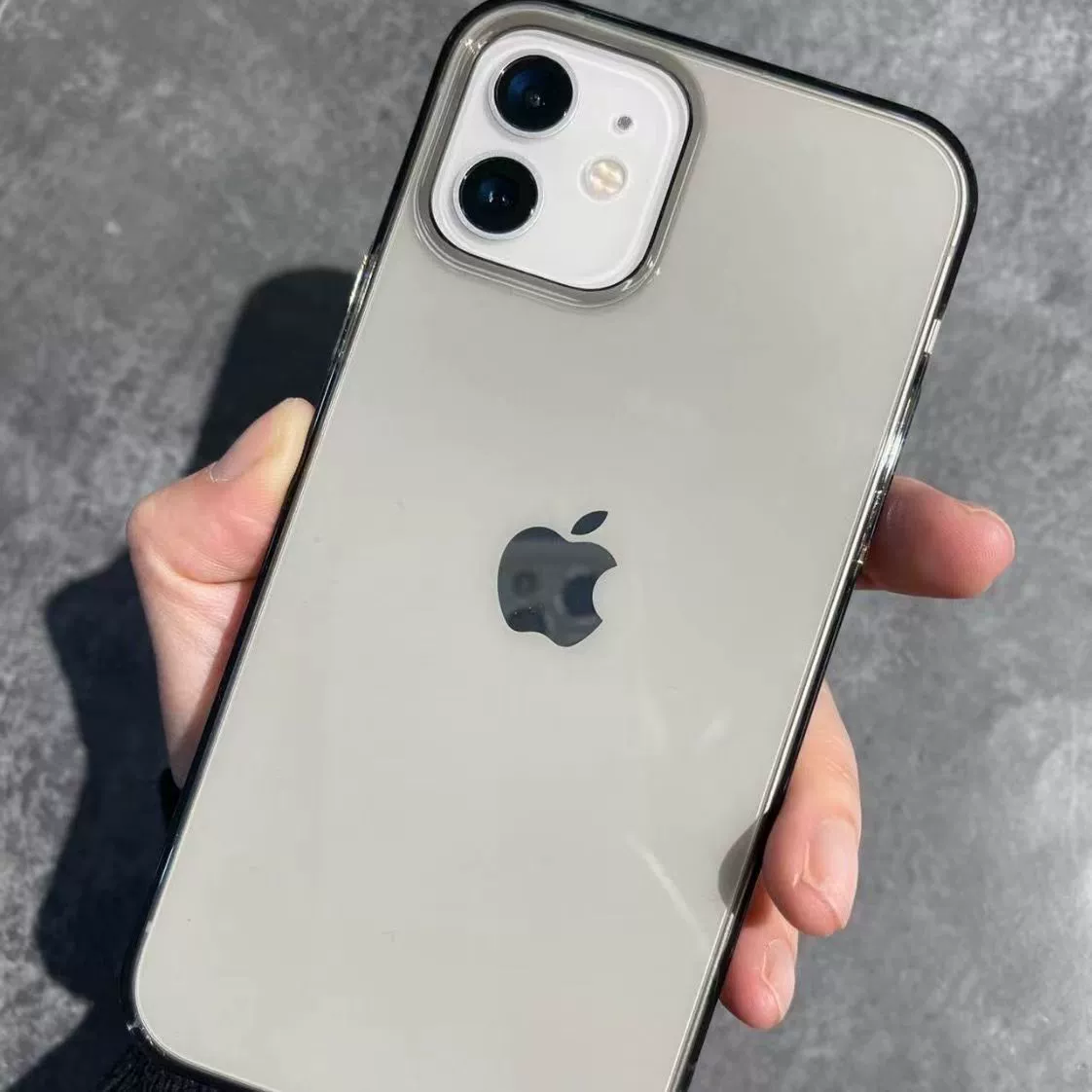Чехол для телефона (Apple) iPhone 15 Pro Max, твердый ПК полное покрытие, прозрачный черно-прозрачный