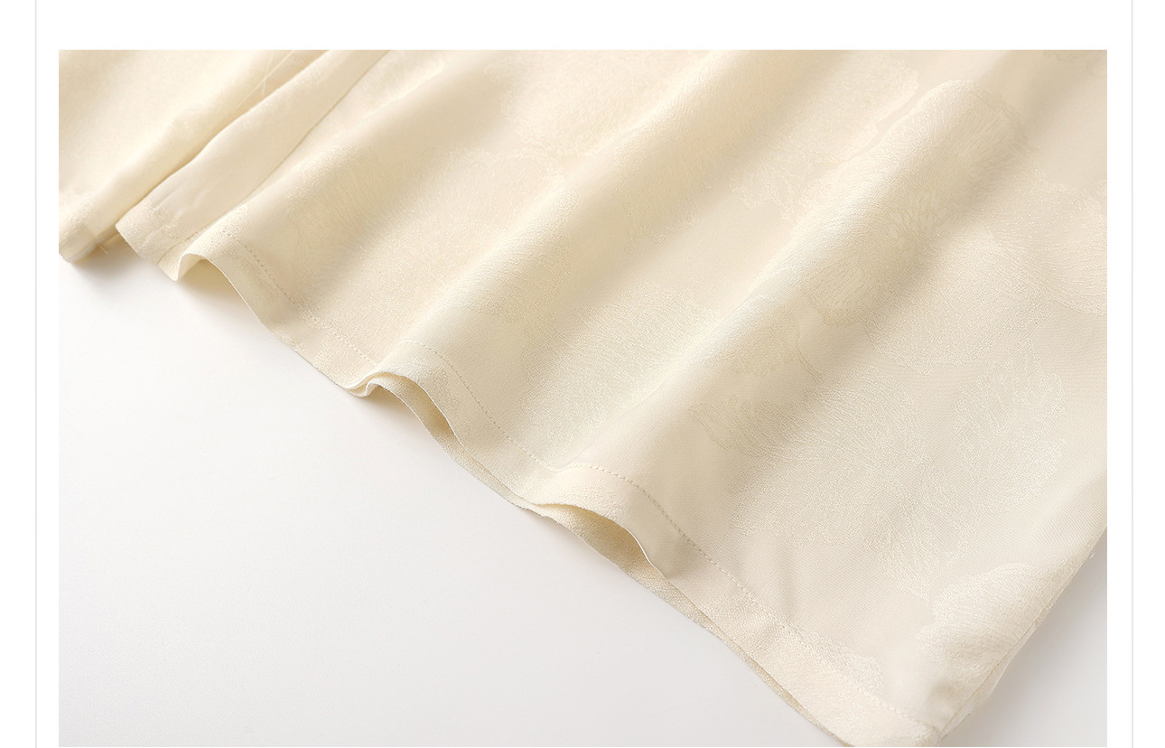 Quần ống rộng nữ phong cách Trung Hoa mới, chất rayon dệt vàng satin rủ — đen, Màu trắng nhạt, màu vàng chi tiết 30