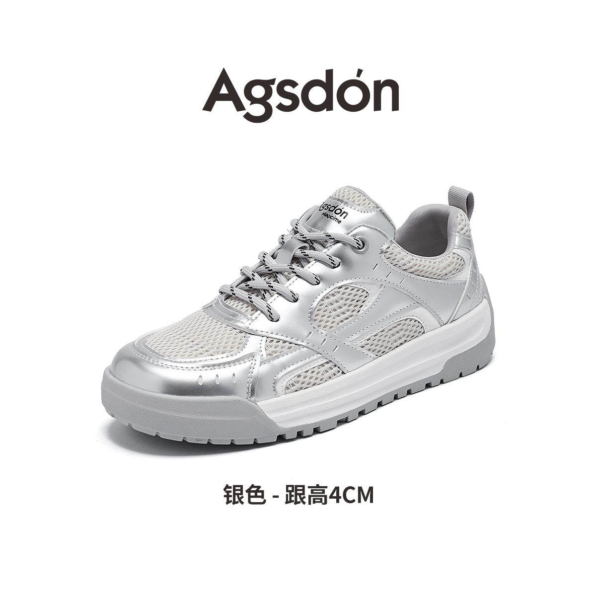 Augustion zapatos blancos de suela gruesa mujer 2025 nueva malla de verano casual zapatillas ligeras zapatillas deportivas básicas