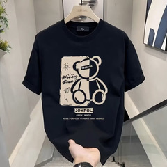 Summer New American Style Short Sleeve T-Shirt Men's Crew Neck Basic Top Trendy Casual Matchable Sports Top One Piece Dropshipping