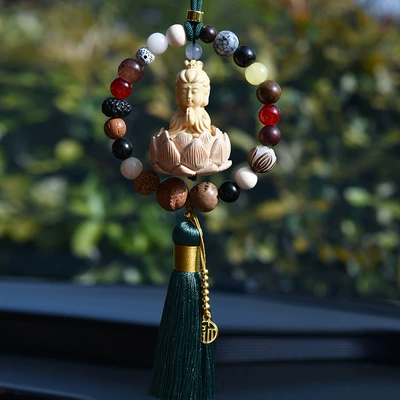 Car hanging, Car Hanging Decoration Boxwood Single - shibazi-guanyin-green