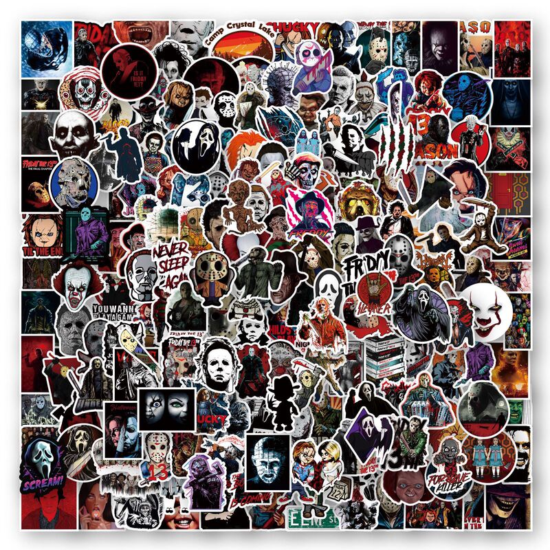 200 Sheds Horror Movie Mix Halloween Graffiti Stickers Notebook Skateboard Luggage Waterproof Sticker