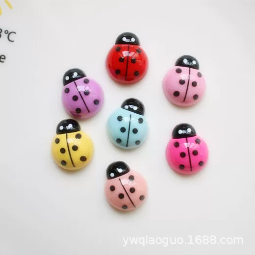 Coccinella beetle creative fleshy moss micro landscape ornaments keychain pendant diy resin accessories